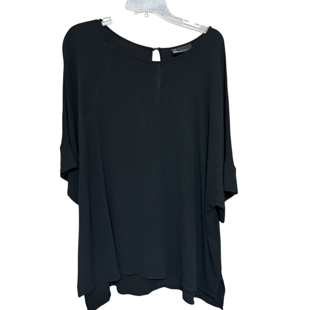 Lane Bryant Black Keyhole Back Flowy Dolman Sleeve Tunic Top Plus Size 18/20